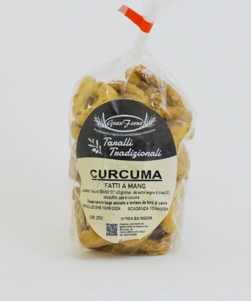 Taralli alla Curcuma – Taralli Artigianali Fatti a Mano con Curcuma e Olio Extravergine di Oliva