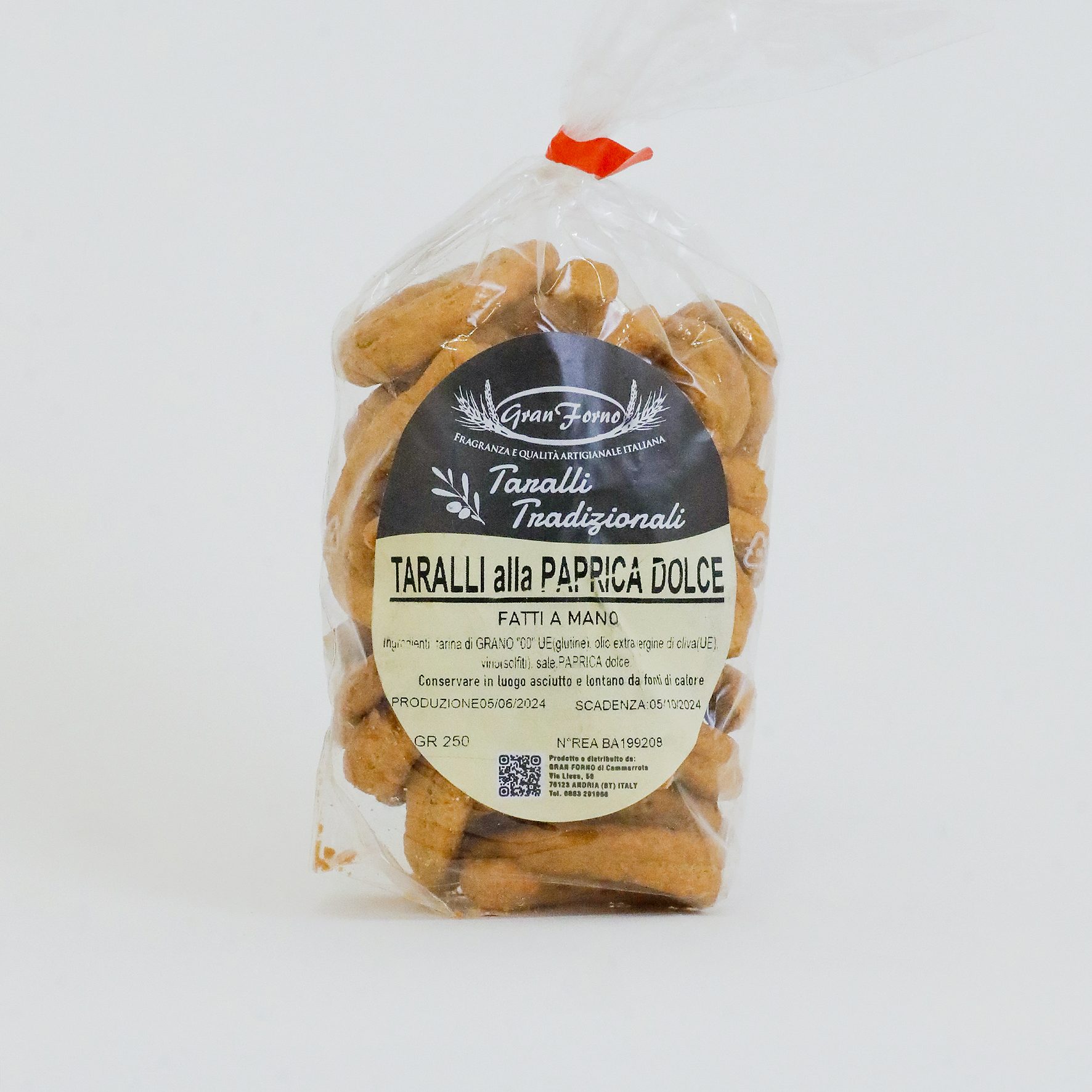 Taralli alla Paprica Dolce – Taralli Artigianali Fatti a Mano con Paprica e Olio Extravergine di Oliva