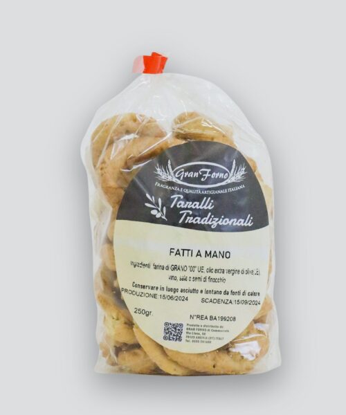 Taralli Classici – Taralli Artigianali Fatti a Mano con Semi di Finocchio e Olio Extravergine di Oliva