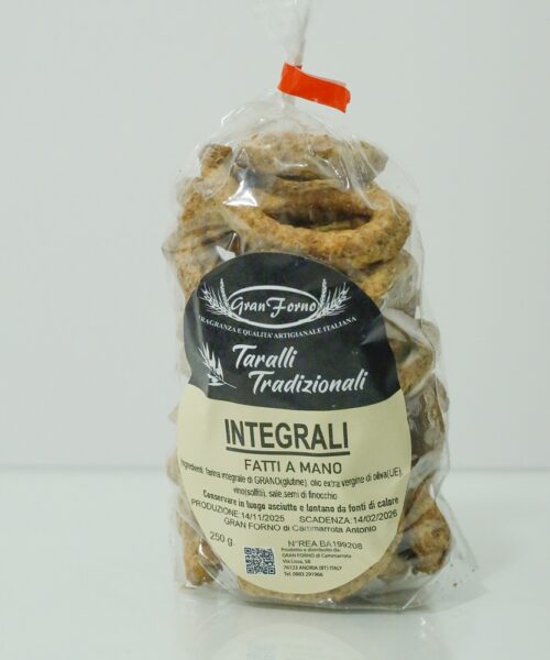 Taralli Integrali Artigianali – Snack Salato con Farina Integrale